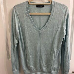 Banana Republic Silk Cashmere Blue V-Neck Sweater